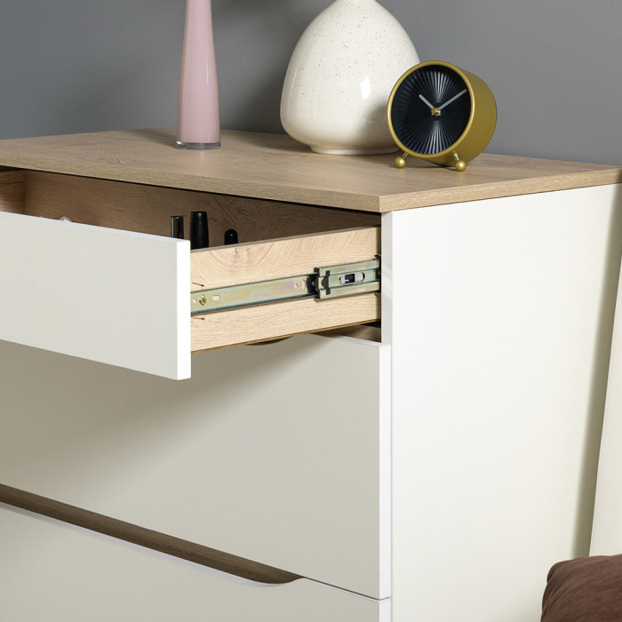 Муссон 13.198 Шкаф двухстворчатый + 13.97 Комод, цвет белый/дуб эндгрейн элегантный, ШхГхВ 164,6х52,3х229,8 см., НЕ универсальная сборка