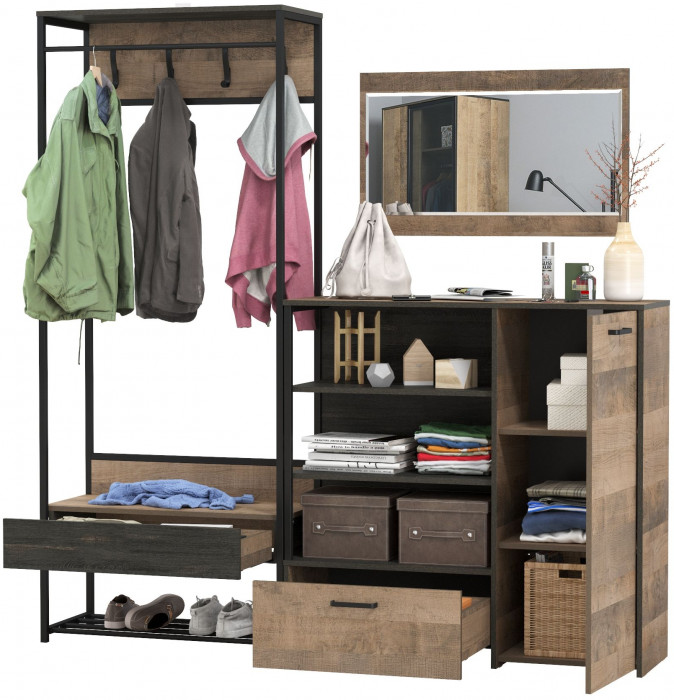 Трувор Прихожая 218, дуб гранж песочный/интра