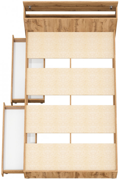 Ксения Кровать с ящиками 1200, дуб вотан