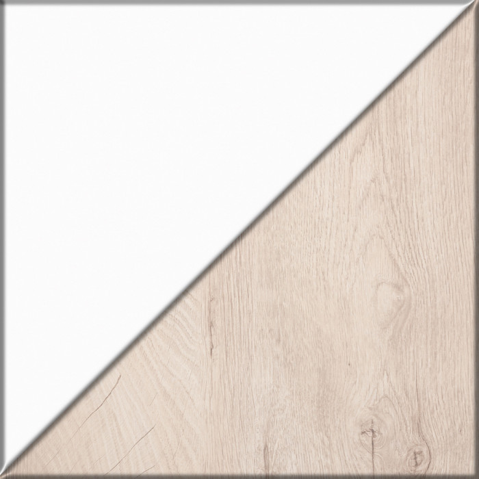 Муссон Кровать 11.41 + ортопед + Тумба 16.03 + Комод 13.97 + Зеркало СВК, цвет белый/дуб эндгрейн элегантный, сп. м. 1600х2000 мм., б/м