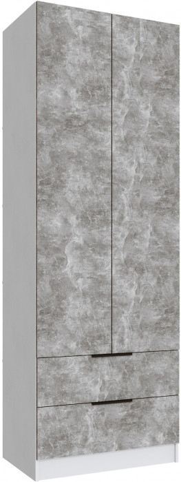 Шкаф Мадрид (0,8) с 2 ящ. без зеркала Белый/ателье светлое