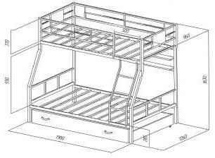 Двухъярусная кровать Гранада-1ПЯ, коричневая (Дуб Айленд, Слоновая кость)