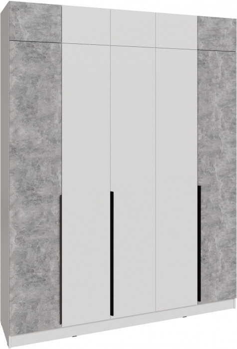 Шкаф 2,0 с антресолью Мадрид, Белый/Ателье светлое