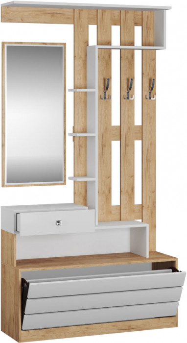 Ямайка Центральная секция ЯПЦС-1 (1100*2100*350) дуб крафт золотой/белый