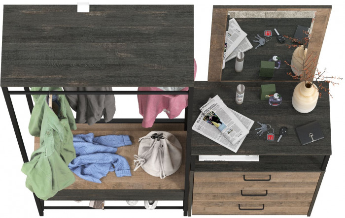 Трувор Прихожая 220, дуб гранж песочный/интра