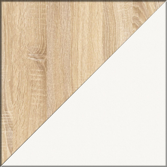 Ксения Кровать с ящиками 1200, дуб сонома/белый