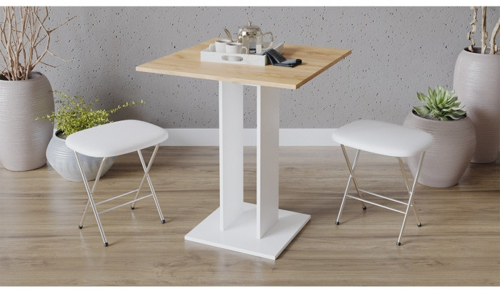 Анкона Стол обеденный Тип 1 (Белый/Белый)