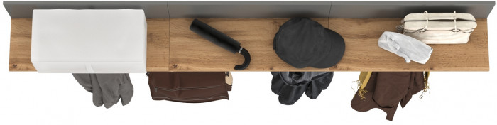 Октава 15.14.01 Вешалка + 15.14.01 Вешалка + 15.14.01 Вешалка, серый графит/дуб крафт золотой