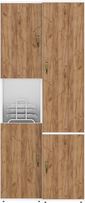 Лидер-8 Модуль Пенал + Пенал МД 21Б, белый шагрень/крафт золото