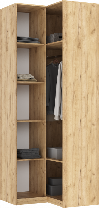 Марвэл Шкаф угловой, Дуб крафт/Браш графит