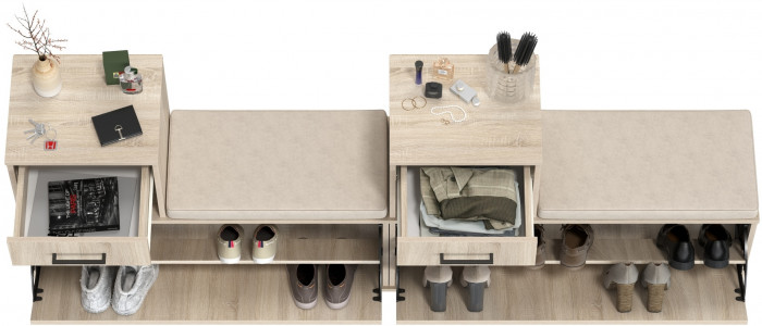 Лира ГК 2-0714+2-0714дубсон Тумба под обувь, дуб сонома