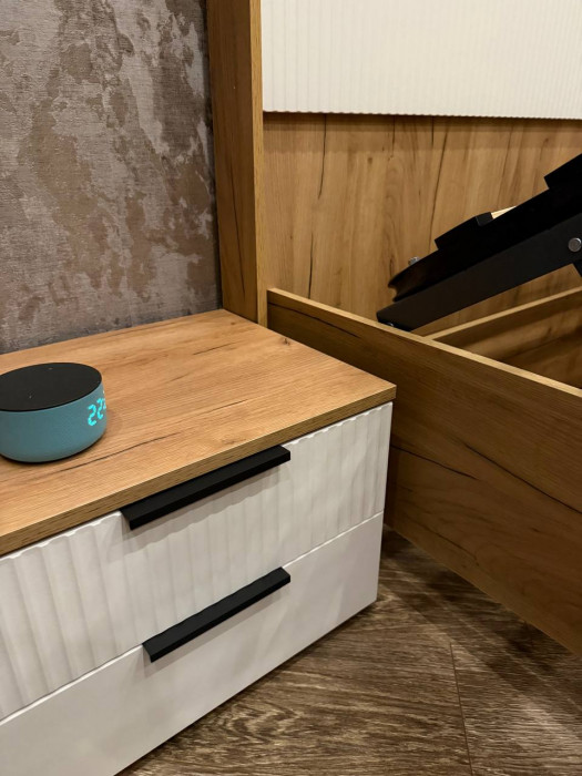 Марвэл Тумбы прикроватные 2шт, Белый/Браш белый