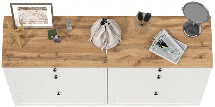 Остин 16.121 Тумба для обуви + 16.121 Тумба для обуви, белый шагрень/дуб крафт золотой