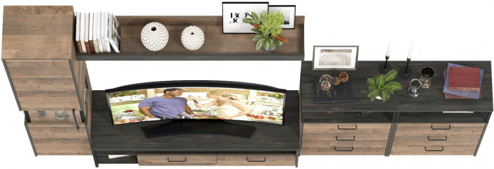 Трувор Гостиная 101, дуб гранж песочный/интра