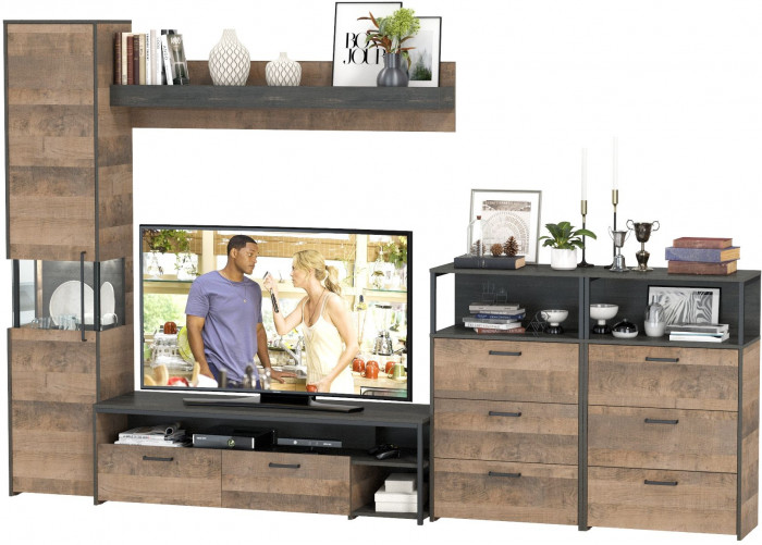 Трувор Гостиная 101, дуб гранж песочный/интра