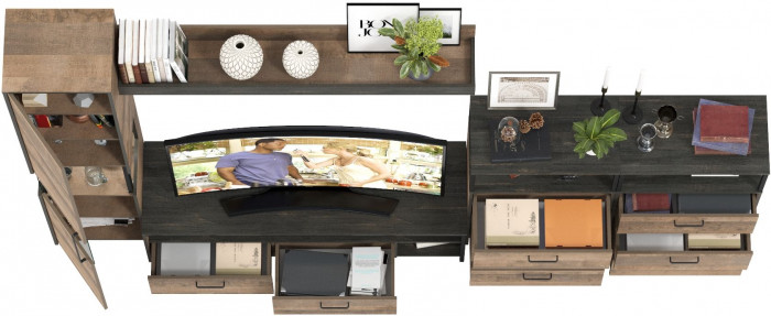 Трувор Гостиная 101, дуб гранж песочный/интра