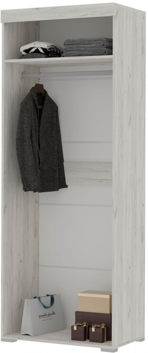 Гранд шкаф двухстворчатый  (0.802х2,121х0,483) дуб крафт белый