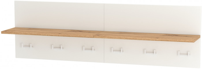 Октава 15.14.01 Вешалка + 15.14.01 Вешалка, белый шагрень/дуб крафт золотой