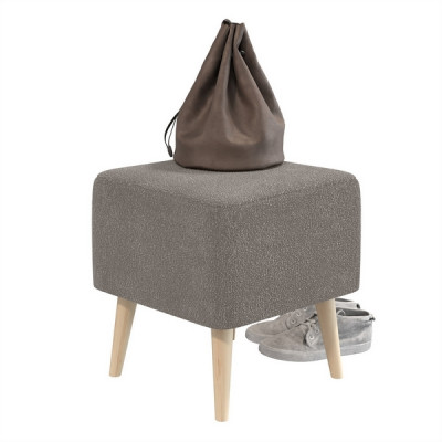 Банкетка 6-5133ТКВсерый Куби, цвет ткань серая, ШхГхВ 41х41х45 см.(квадратная банкетка на четырёх ножках), цвет ножек: иней