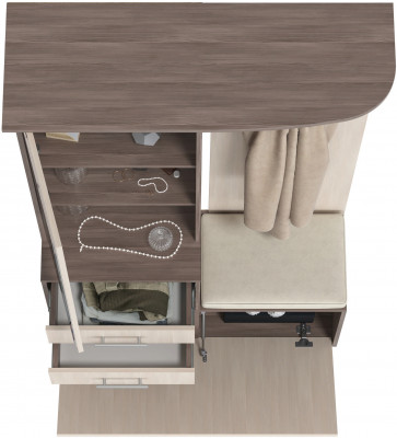 Прихожая 2-3431бод.тем/св Домино - Шкаф с вешалкой, цвет бодега тёмный/бодега светлый, ШхГхВ 100х36х202 см., универсальная сборка