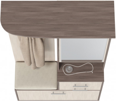 Прихожая 2-3431бод.тем/св Домино - Шкаф с вешалкой, цвет бодега тёмный/бодега светлый, ШхГхВ 100х36х202 см., универсальная сборка