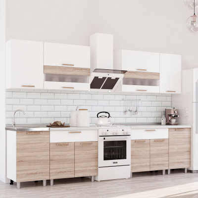 Кухня 2,4м &quot;Айсбери&quot; белый/сонома