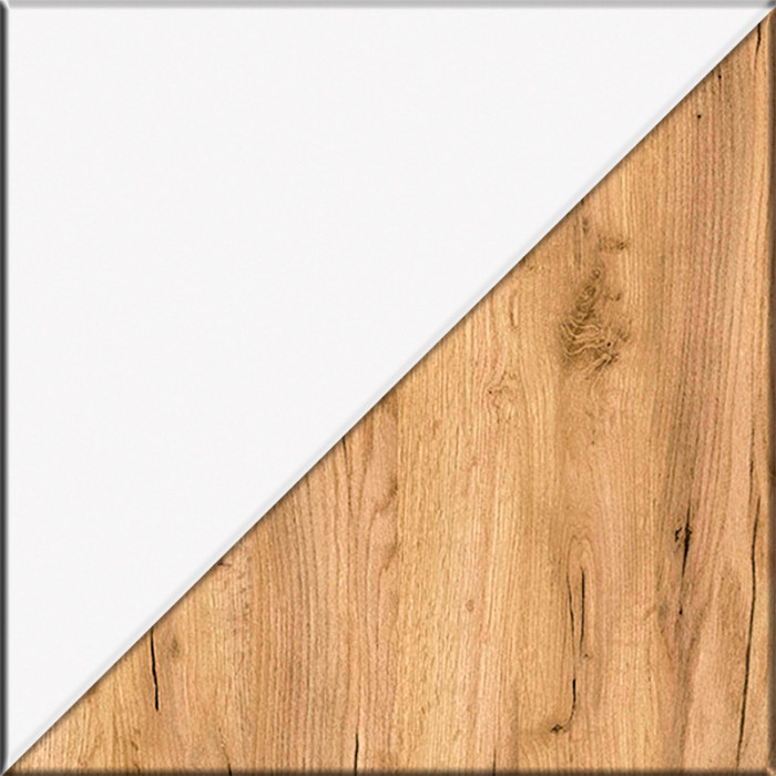 Октава Прихожая 05, белый шагрень/дуб крафт золотой/фасады МДФ белый шагрень