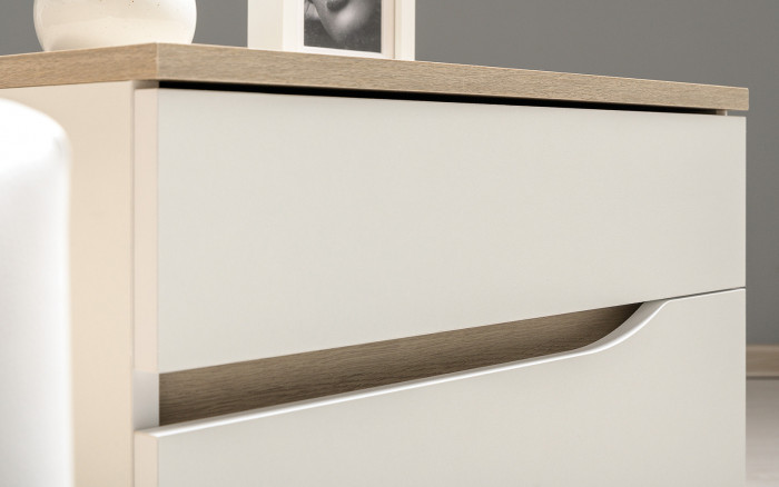 Муссон Кровать 11.41 + ортопед + Тумба 16.03 + Тумба ТВ 13.276, цвет белый/чёрный/дуб эндгрейн элегантный, сп. м. 1600х2000 мм., б/м