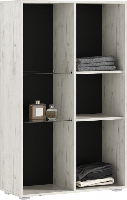 Нэнси NEW Шкаф-стекло ЛДСП, Дуб Крафт Белый