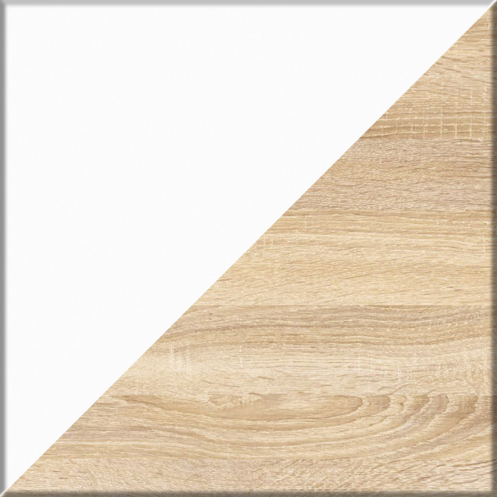 Мори компьютерный стол МС-6 правый + Комод МК1200.10, дуб сонома/белый