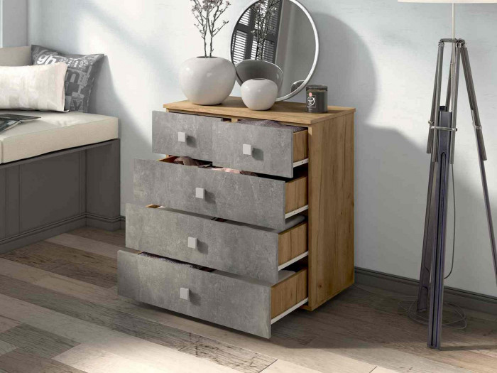 Комод Лофт-5 Дуб Крафт / Бетон ателье