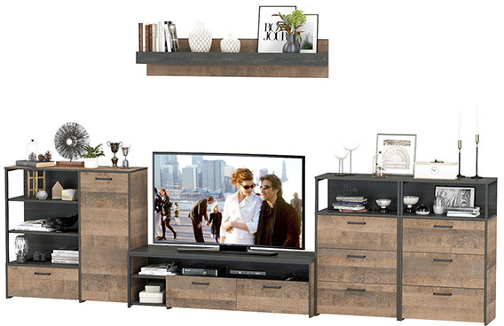 Трувор Гостиная 105, дуб гранж песочный/интра