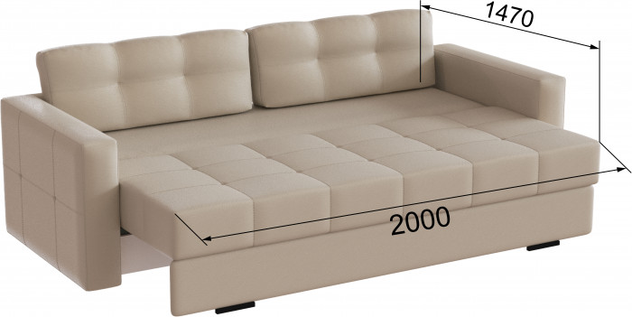 Диван раскладной Брэй экокожа бежевый