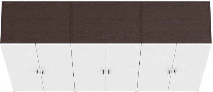 Три Шкафа С-МД-СК9Ш к компьютерному столу С-МД-СК9, венге/белый шагрень