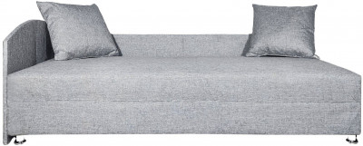 Кровать тахта односпальная 80х185, левый угол, рогожка, серый