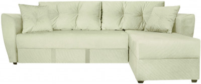 Диван-кровать угловой Амстердам Люкс, 150х200, еврокнижка, независимый пружинный блок, велюр, бежевый