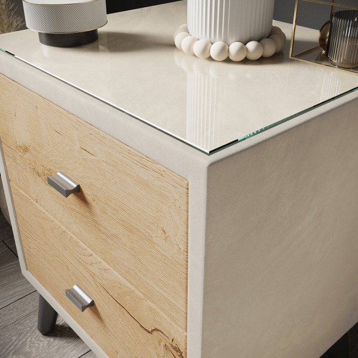 Тумба прикроватная интерьерная Ланс бежевый/мдф дуб канадский