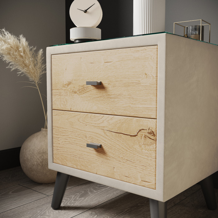 Тумба прикроватная интерьерная Ланс бежевый/мдф дуб канадский