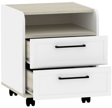 Тумба офисная Аурелио 94, Блэквуд Сатиновый - Белый