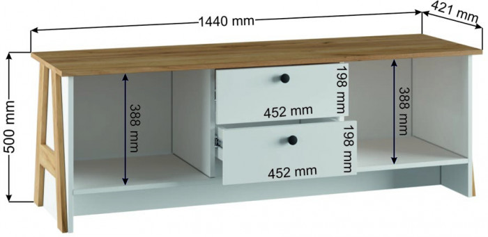Тумба для ТВ Теодора, Белый
