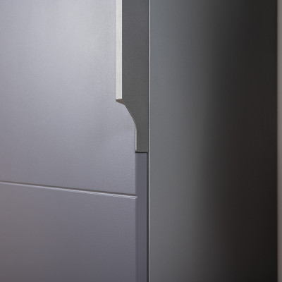 Октава 13.228 Шкаф-пенал + 13.228 Шкаф-пенал, цвет серый графит/дуб крафт золотой/фасады МДФ серый графит, ШхГхВ 64,4х35,3х197,6 см.