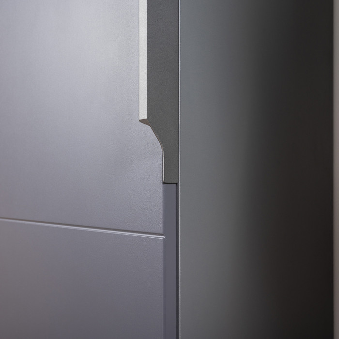 Октава 13.228 Шкаф-пенал + 13.228 Шкаф-пенал, цвет серый графит/дуб крафт золотой/фасады МДФ серый графит, ШхГхВ 64,4х35,3х197,6 см.