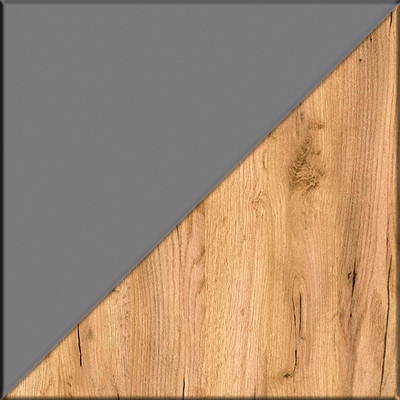 Октава 13.228 Шкаф-пенал + 13.228 Шкаф-пенал, цвет серый графит/дуб крафт золотой/фасады МДФ серый графит, ШхГхВ 64,4х35,3х197,6 см.