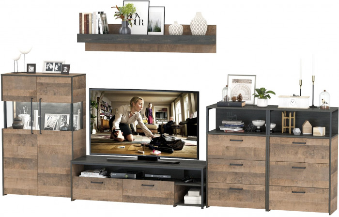 Трувор Гостиная 109, дуб гранж песочный/интра