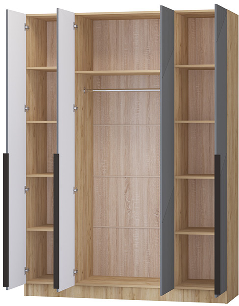 Шкаф Авис 1,6, Крафт золотой/Графит