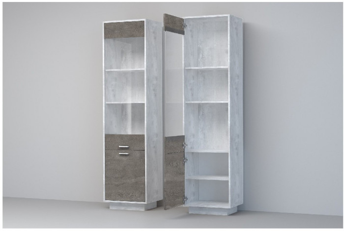 Эго Пенал ПС-1 ПД (Глянец Белый/Бетон Светлый)