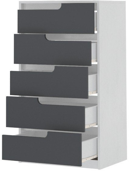 Комод Гавана, Белый/Графит серый