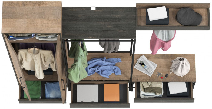 Трувор Прихожая 229, дуб гранж песочный/интра