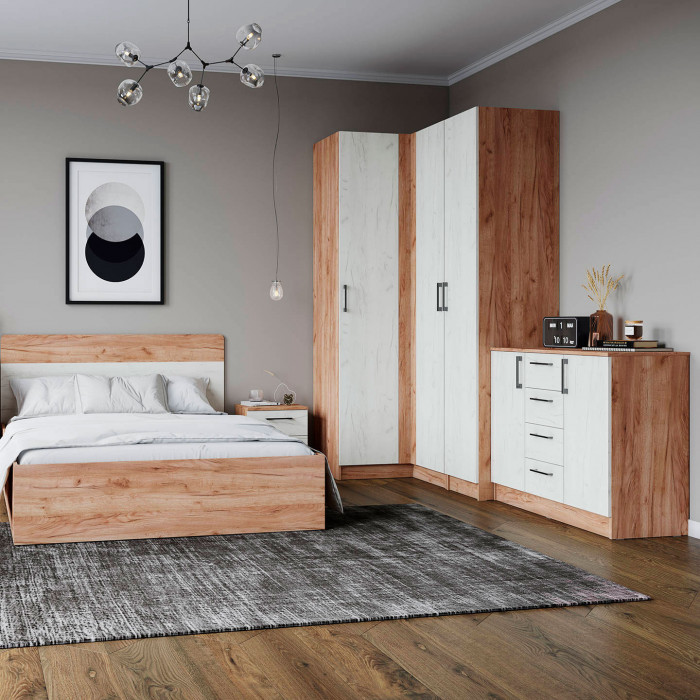 Спальня Вегас Пенал дуб крафт табачный/дуб крафт белый