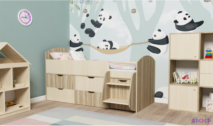 Кровать-чердак Малыш 7 (Винтерберг/Лайм)